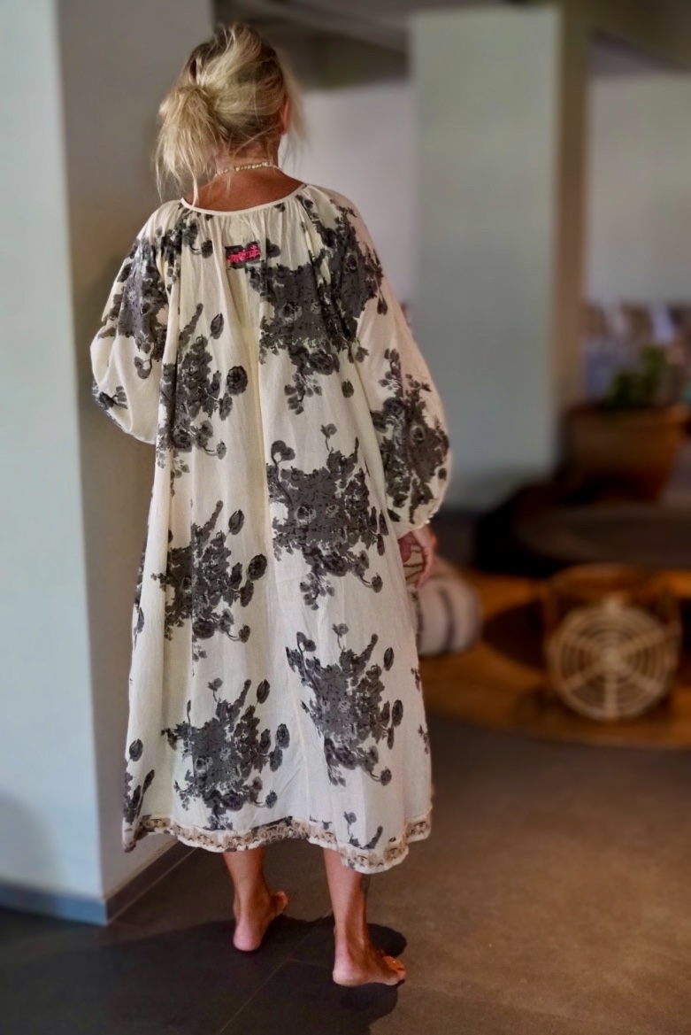 CARA MIA COTTON MAXI DRESS  GREY BUNCH  - 9