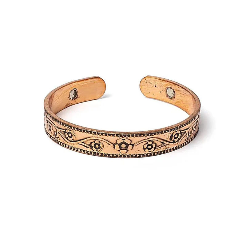 Magnetiskt koppararmband blomma