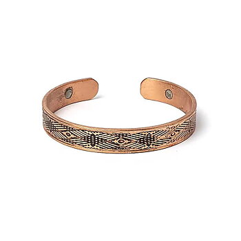 Magnetiskt koppararmband korsande ränder