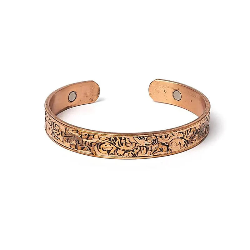 Magnetiskt koppararmband blad