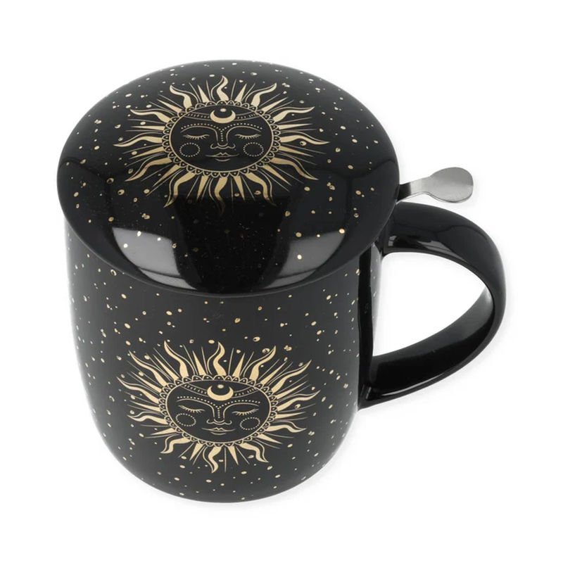 2 st. Temugg med sikt Sol och måne svart -- 400 ml - 4