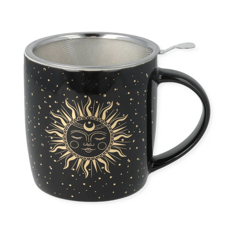 2 st. Temugg med sikt Sol och måne svart -- 400 ml - 2