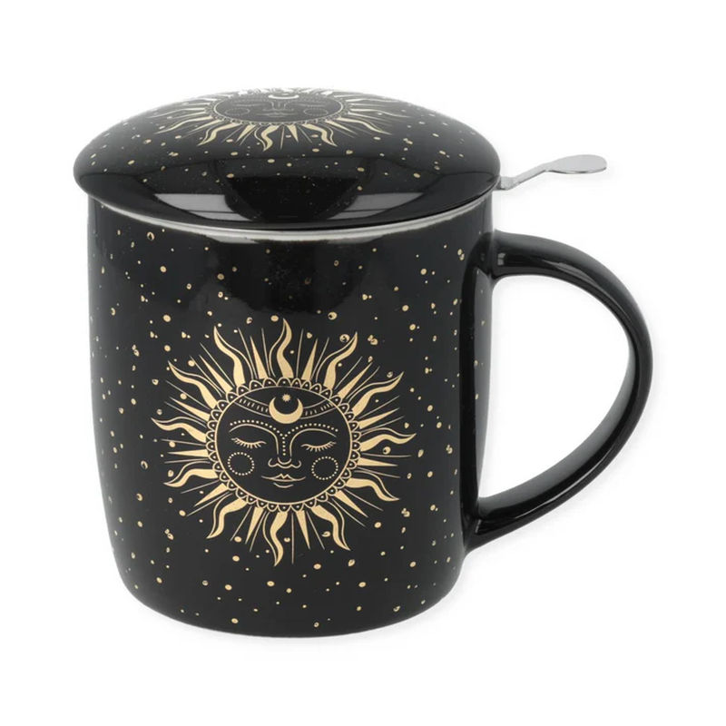 2 st. Temugg med sikt Sol och måne svart -- 400 ml