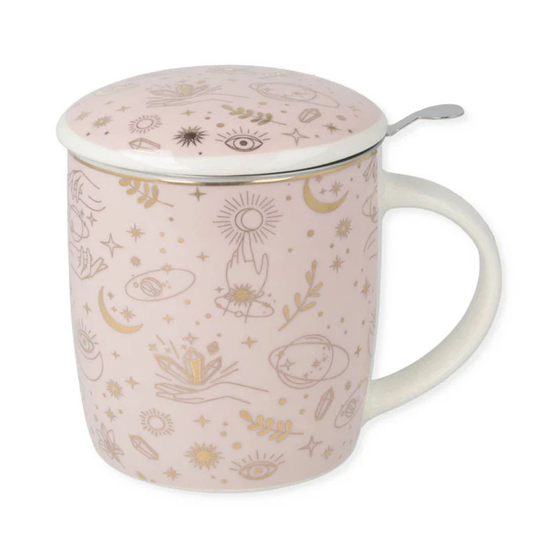 2 st. Temugg med sikt Mystiska symboler i guld -- 400 ml
