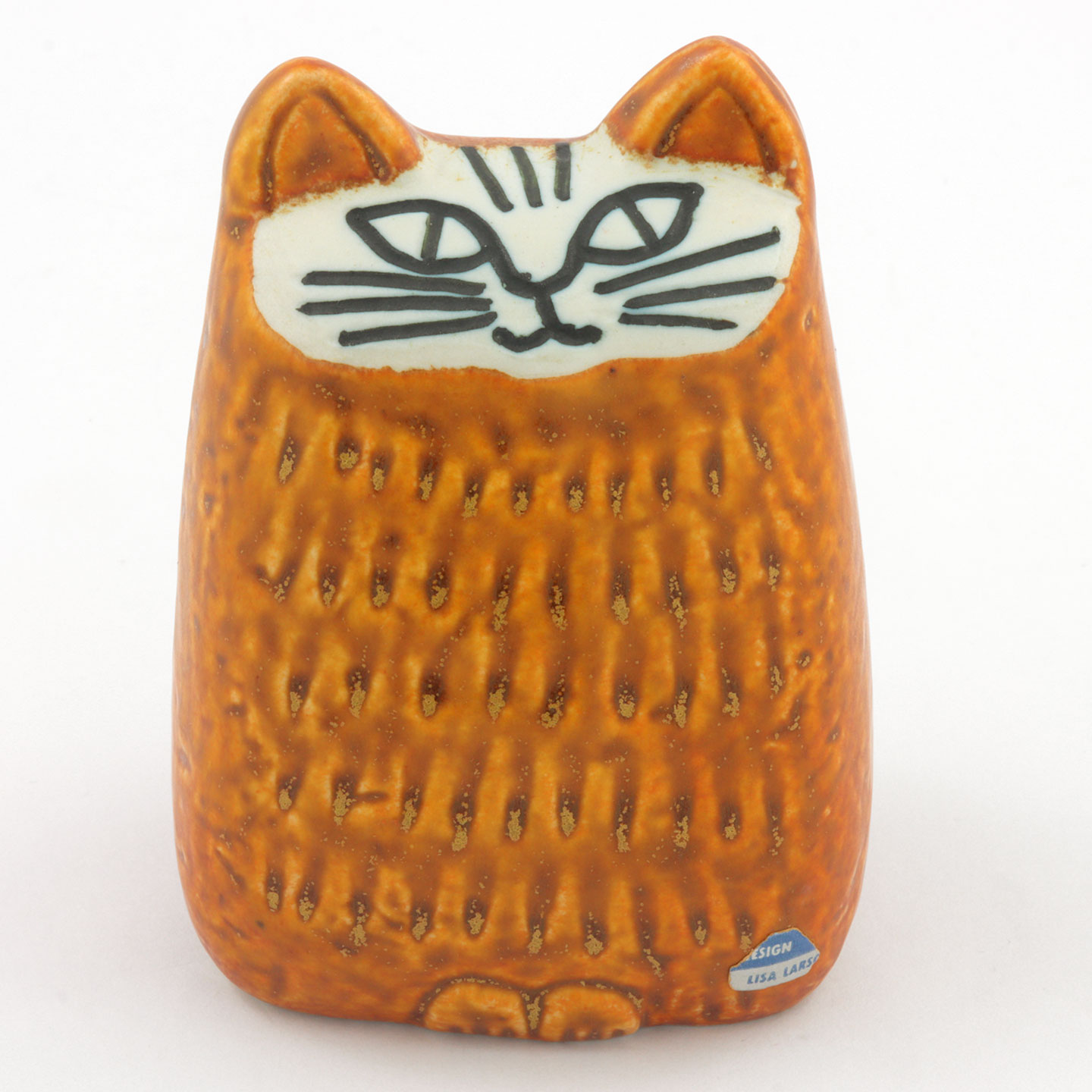 Lisa Larson (Small Cat 1965) Orange Modernistic Cat 10 cm (7)