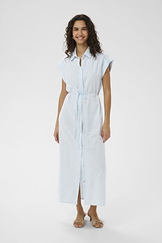 Saint Tropez Elmiko Maxi Dress skjortklänning Cerulian Blue Stripe