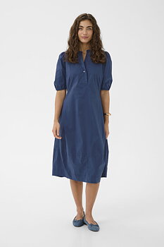 Culture  Antoinett SS Placket Dress True Navy