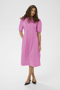 Culture  Antoinett SS Placket Dress  Fuchsia Pink