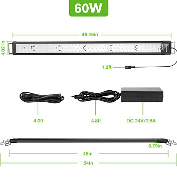 Hygger - RGB LED Bluetooth 122-137cm 60W