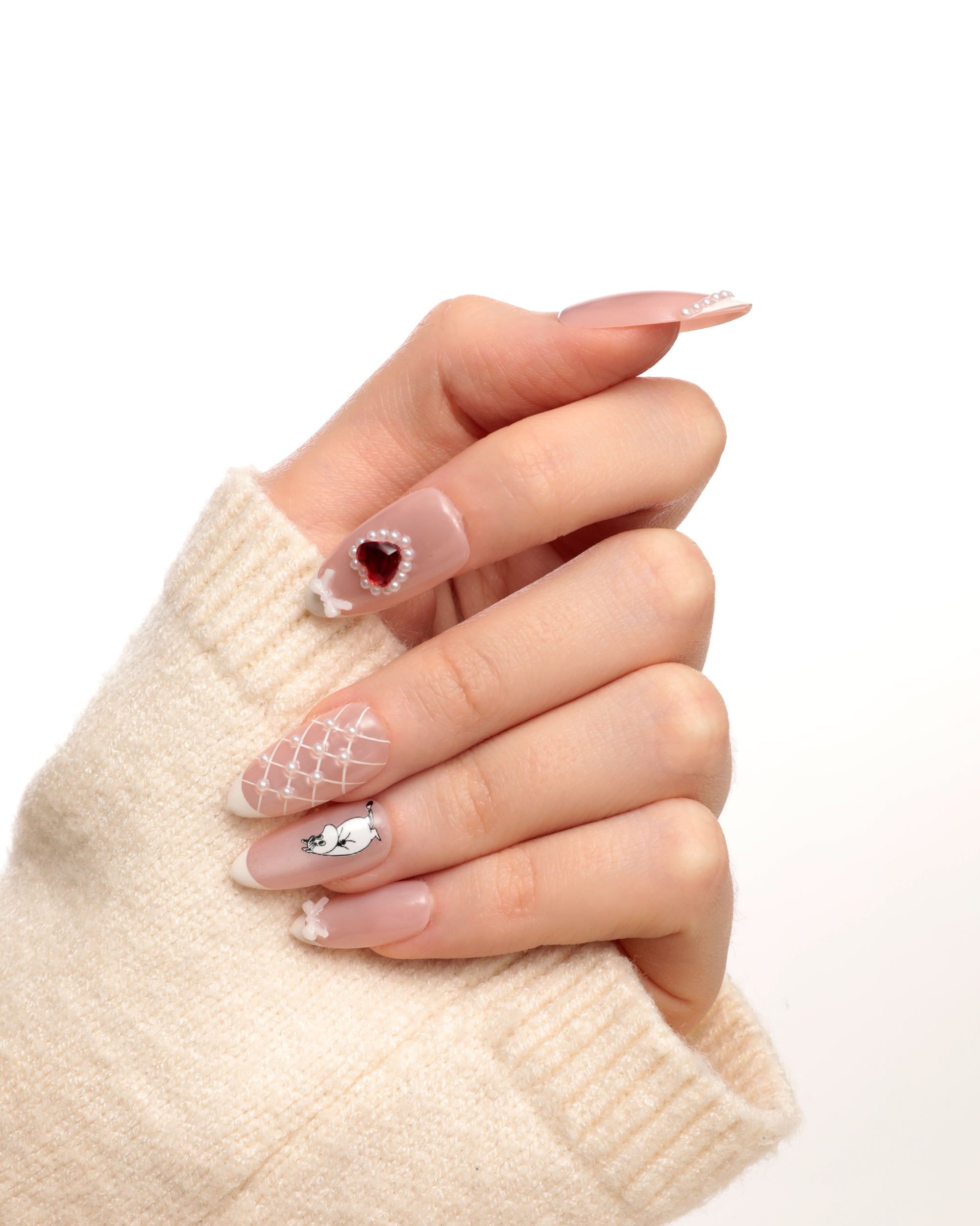 Moomin Press-on Nails - Pink Romance - 6