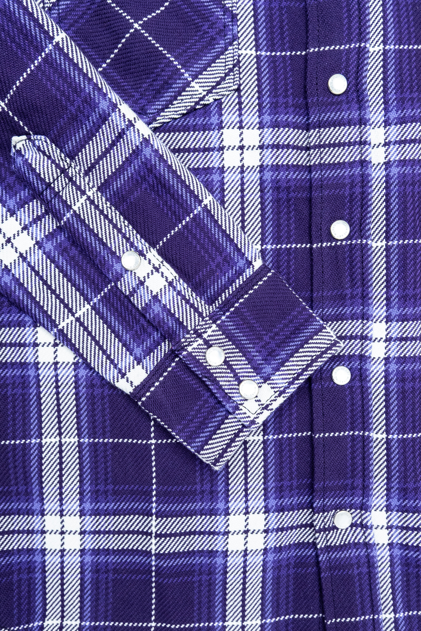 Iron Heart - IHSH-439-PUR 9oz Selvedge Flannel Check Western Shirt Purple - 6