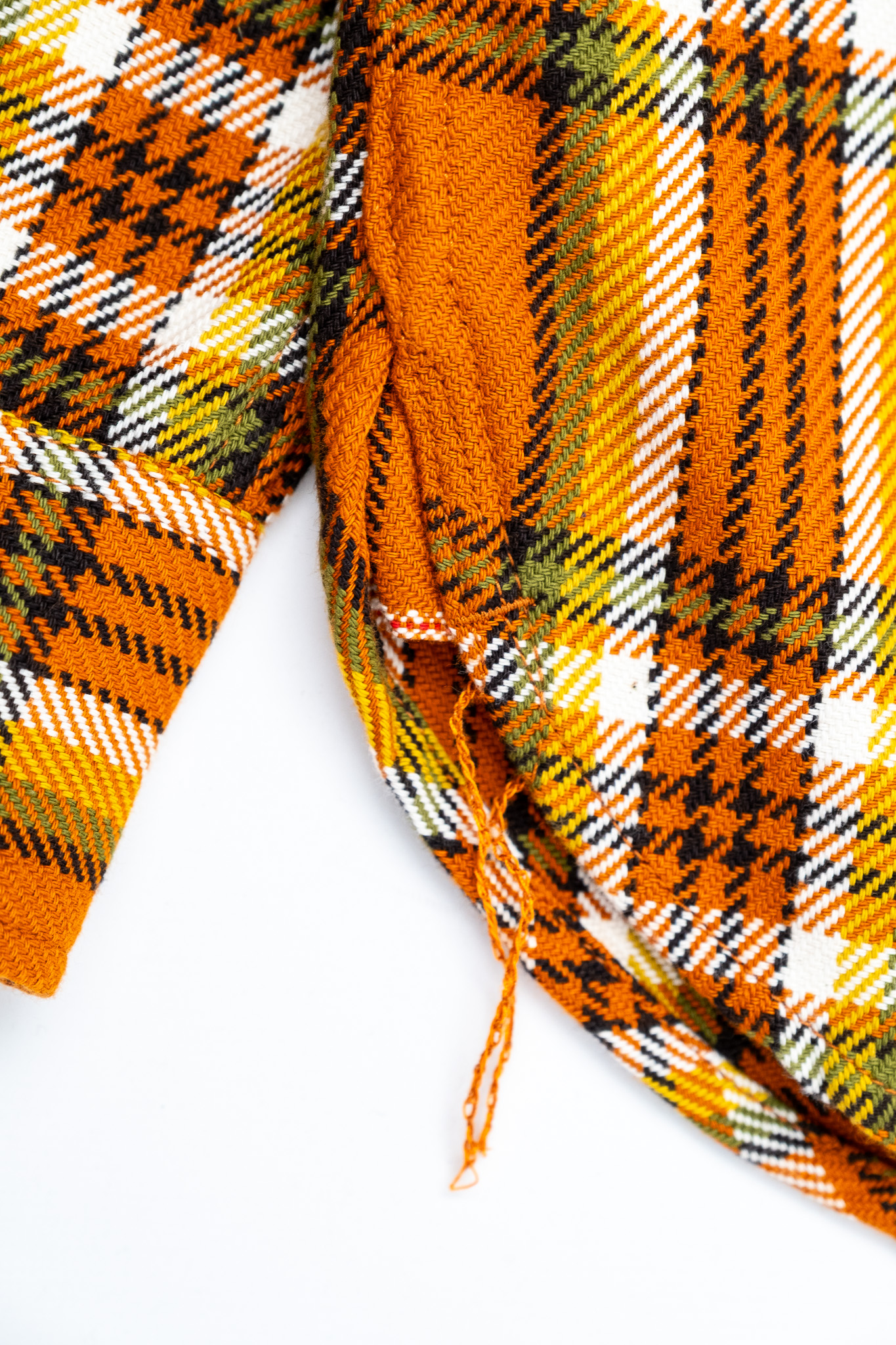 Iron Heart - IHSH-442-ORA 9oz Selvedge Flannel Check Work Shirt Orange - 8