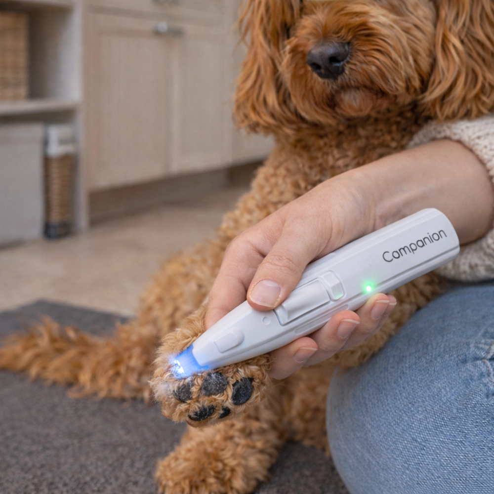 Small, smooth and quiet dog paw trimmer for small dogs