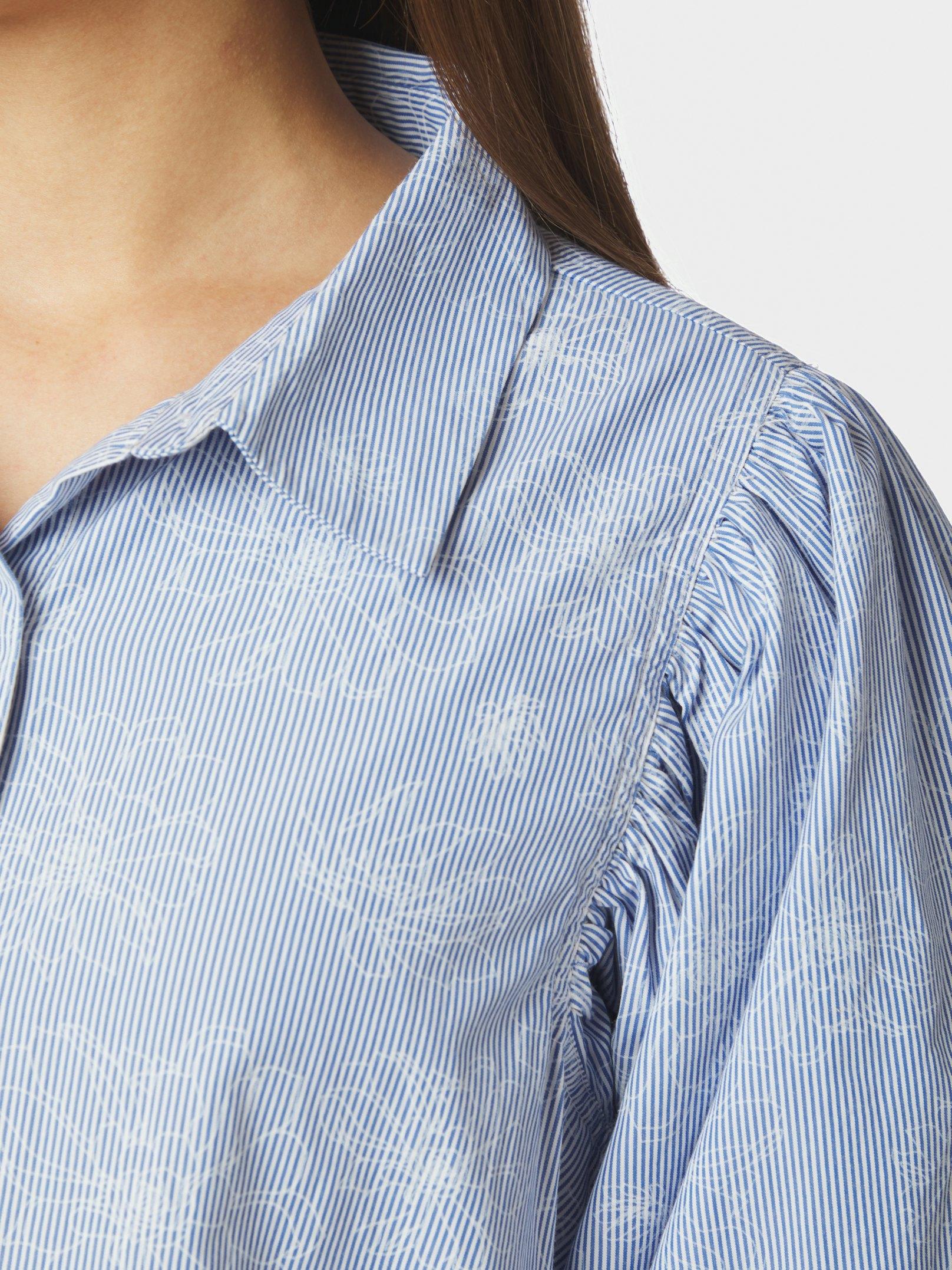 Etta Flower Stripe Shirt Light Blue - 6