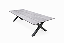 X-Leg matbord 240x100 cm i antracit aluminium med HPL-skiva i betonglook för uteplats och trädgård