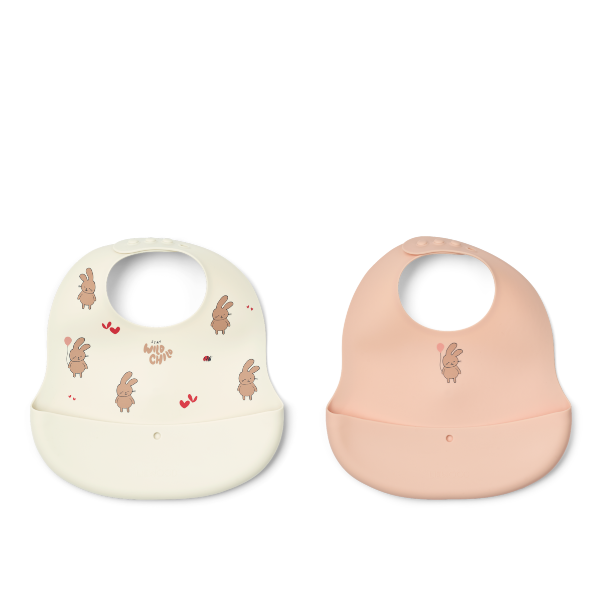 Ember Printed Bib 2-pack Wild child Rosey