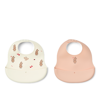 Ember Printed Bib 2-pack Wild child Rosey