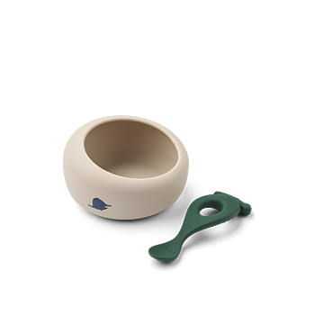 Sparia Bowl w Spoon Dino roar Sandy