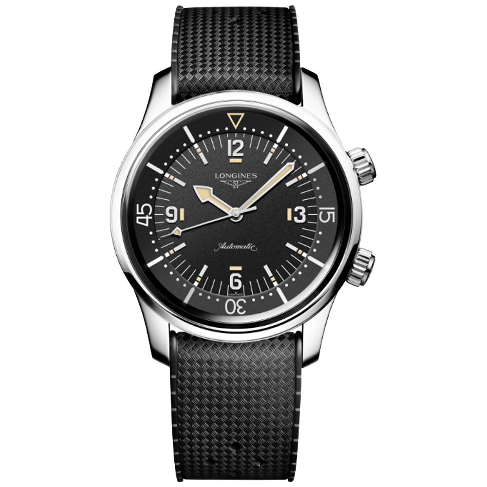 L3.795.4.59.9 Longines Legend Diver 59,  42 svart gummiband