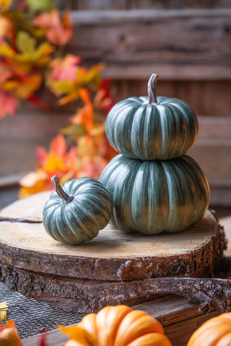 Dekoration Pumpa Trippel - 16 cm - Grön - 3