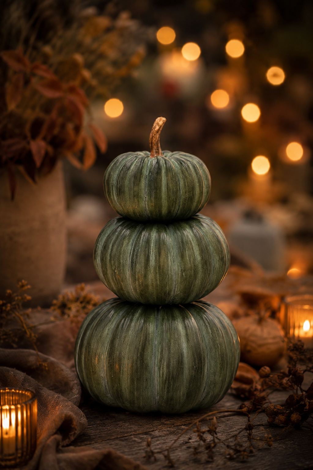 Dekoration Pumpa Trippel - Grön