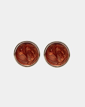 Ava Pearl Earrings Pearl Cognac