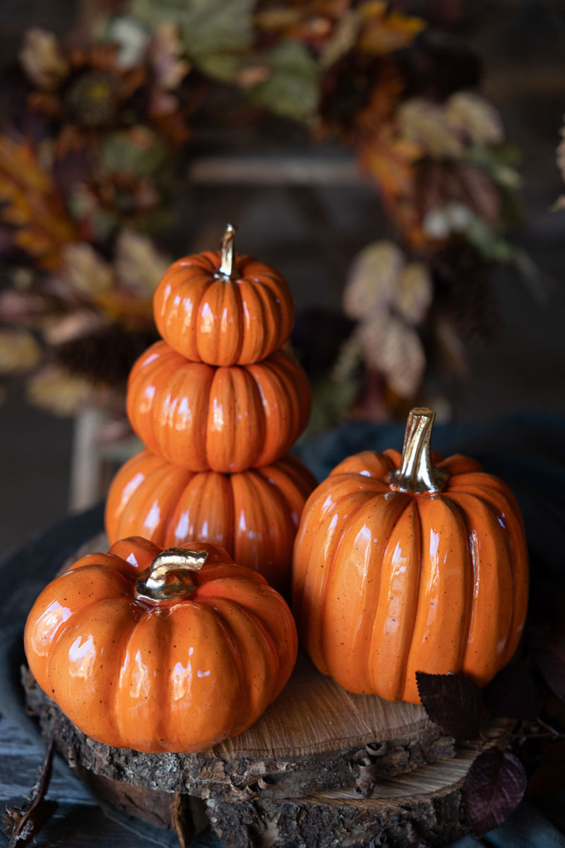 Dekoration Pumpa - Hög Shine - 15 cm - Orange - 3