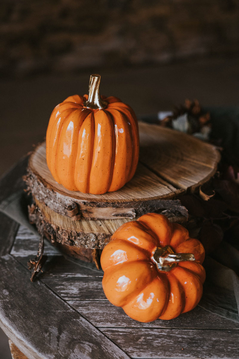 Decoration Pumpkin Shine -15 cm - Orange