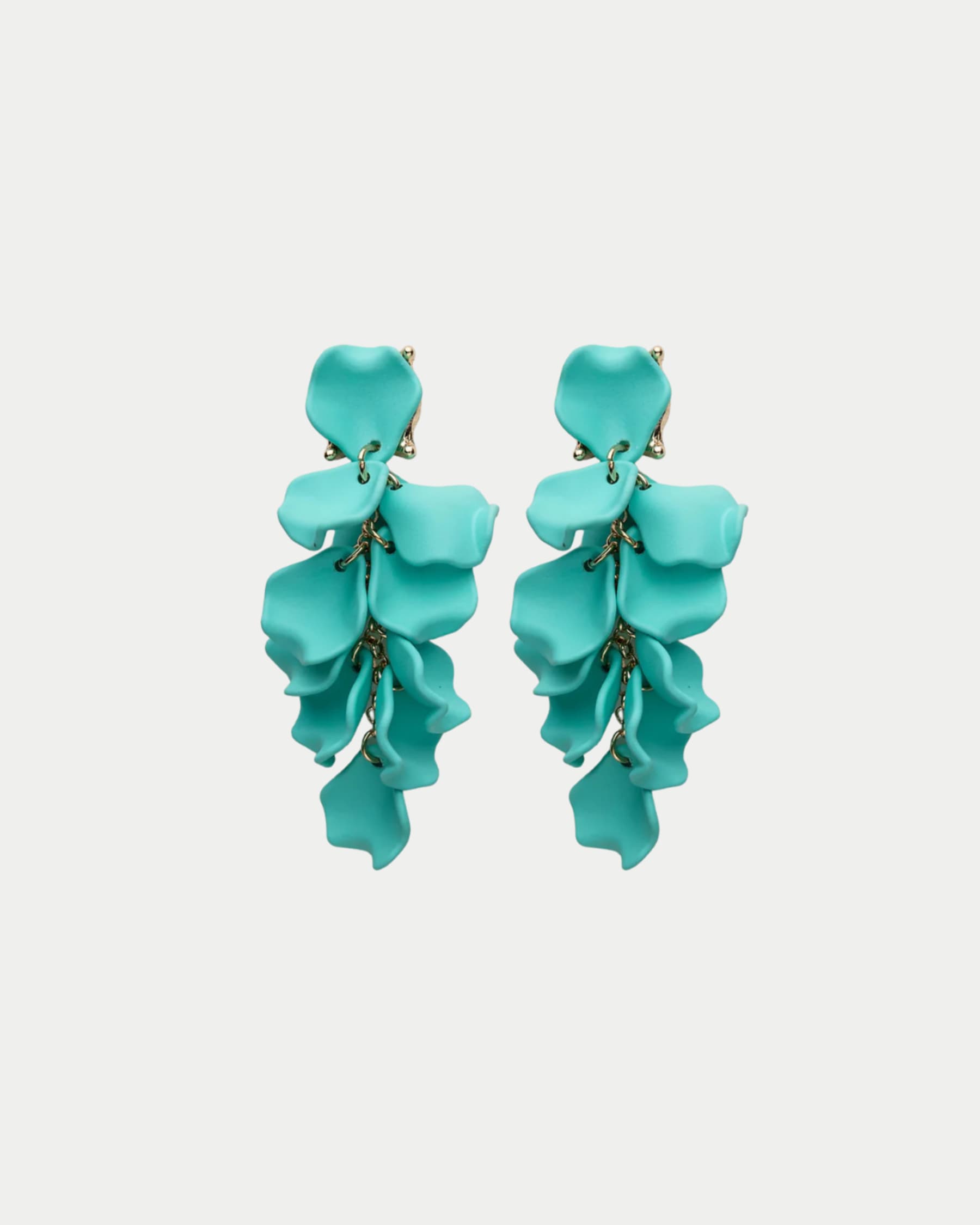 Leaf Earrings Mini Aqua