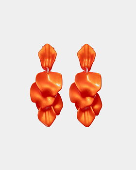 Leaf Earrings Pearl Orange