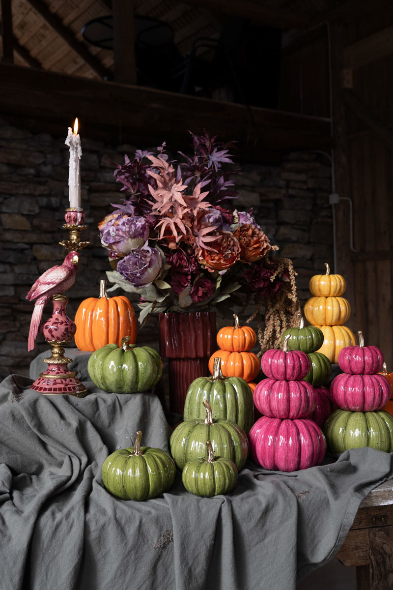 Pumpkin decoration - Triple Shine - 16 cm - Purple - 2