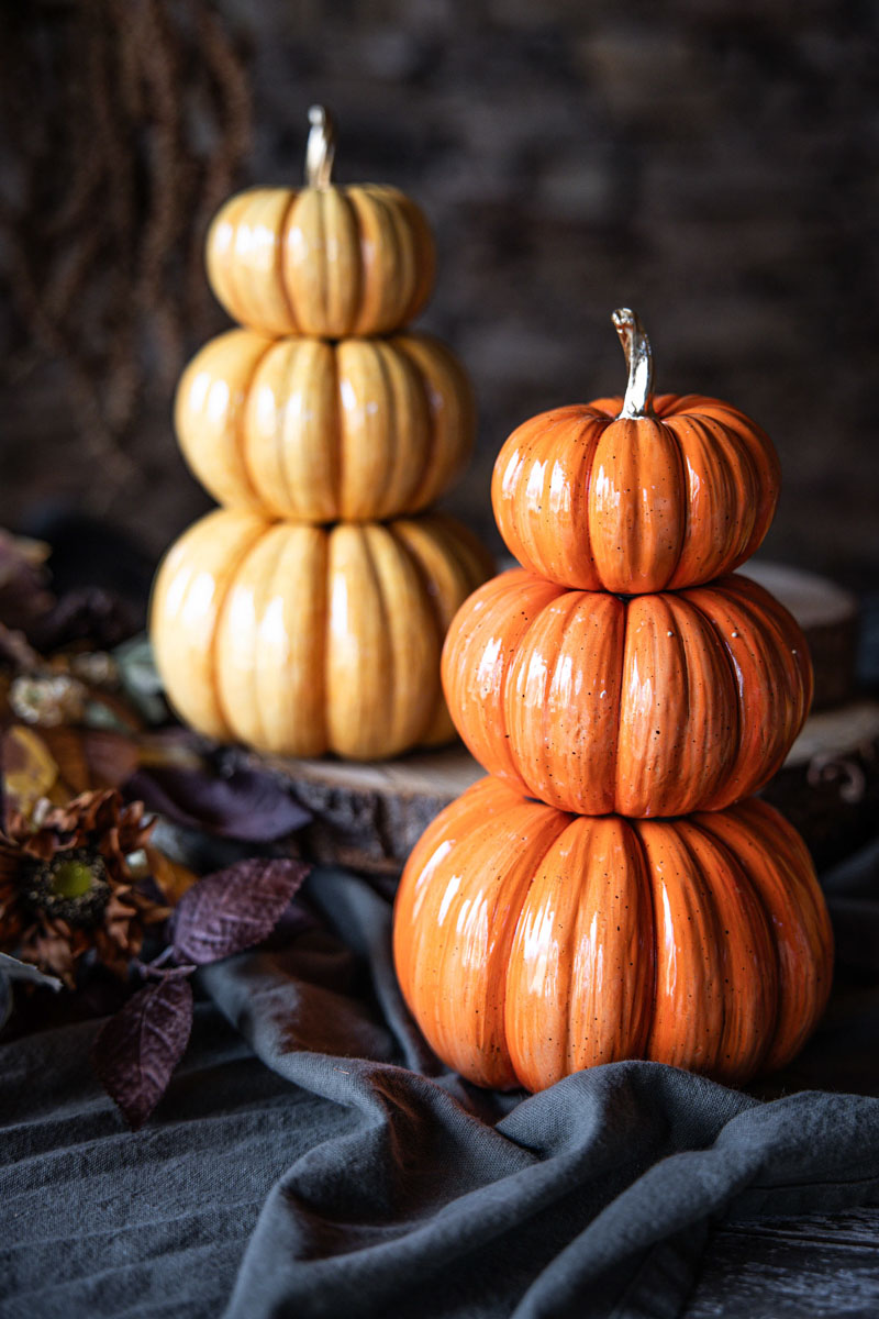 Decoration Pumpkin - Triple Shine - 16 cm - Orange