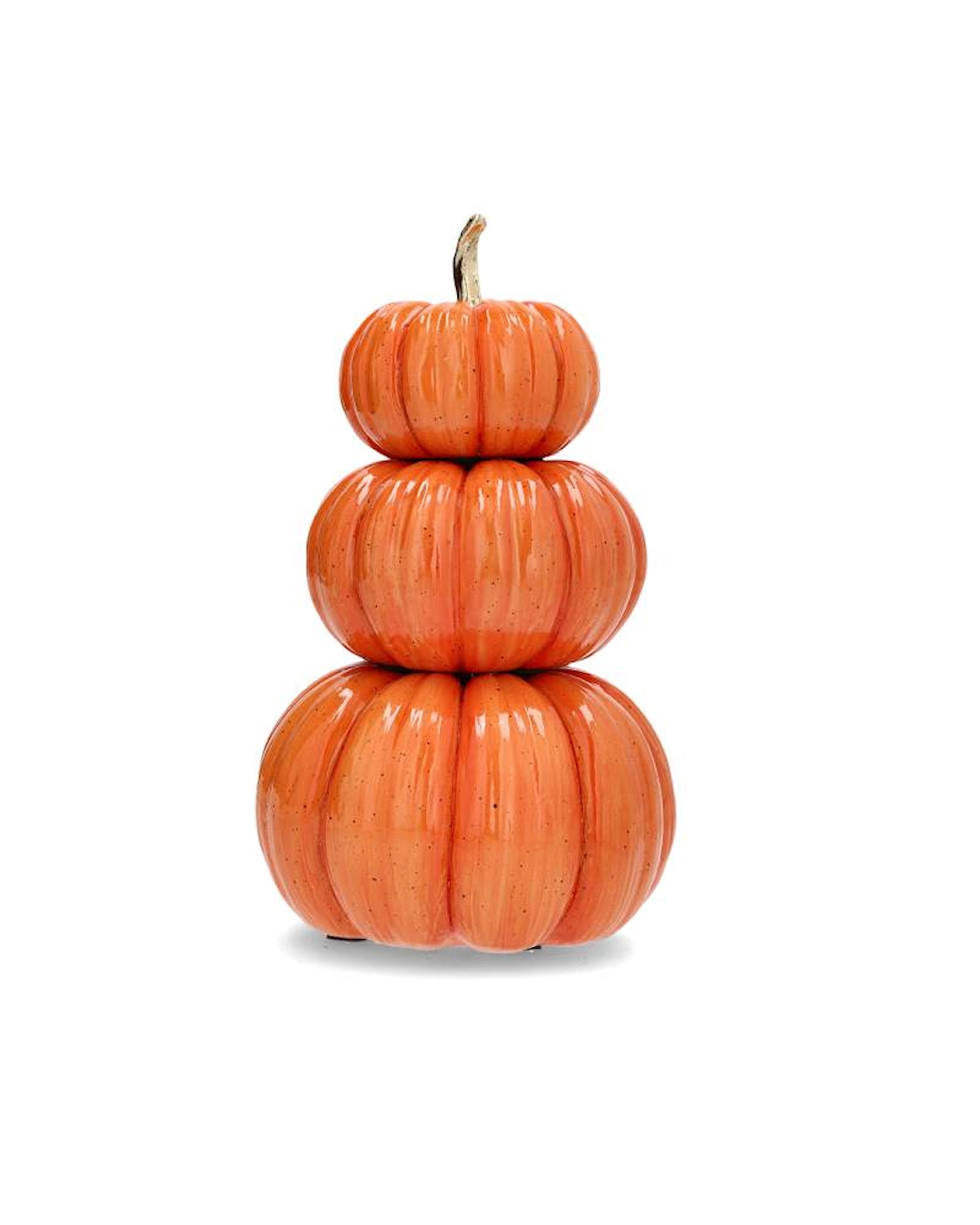 Dekoration Pumpa - Trippel Shine - 16 cm - Orange - 5