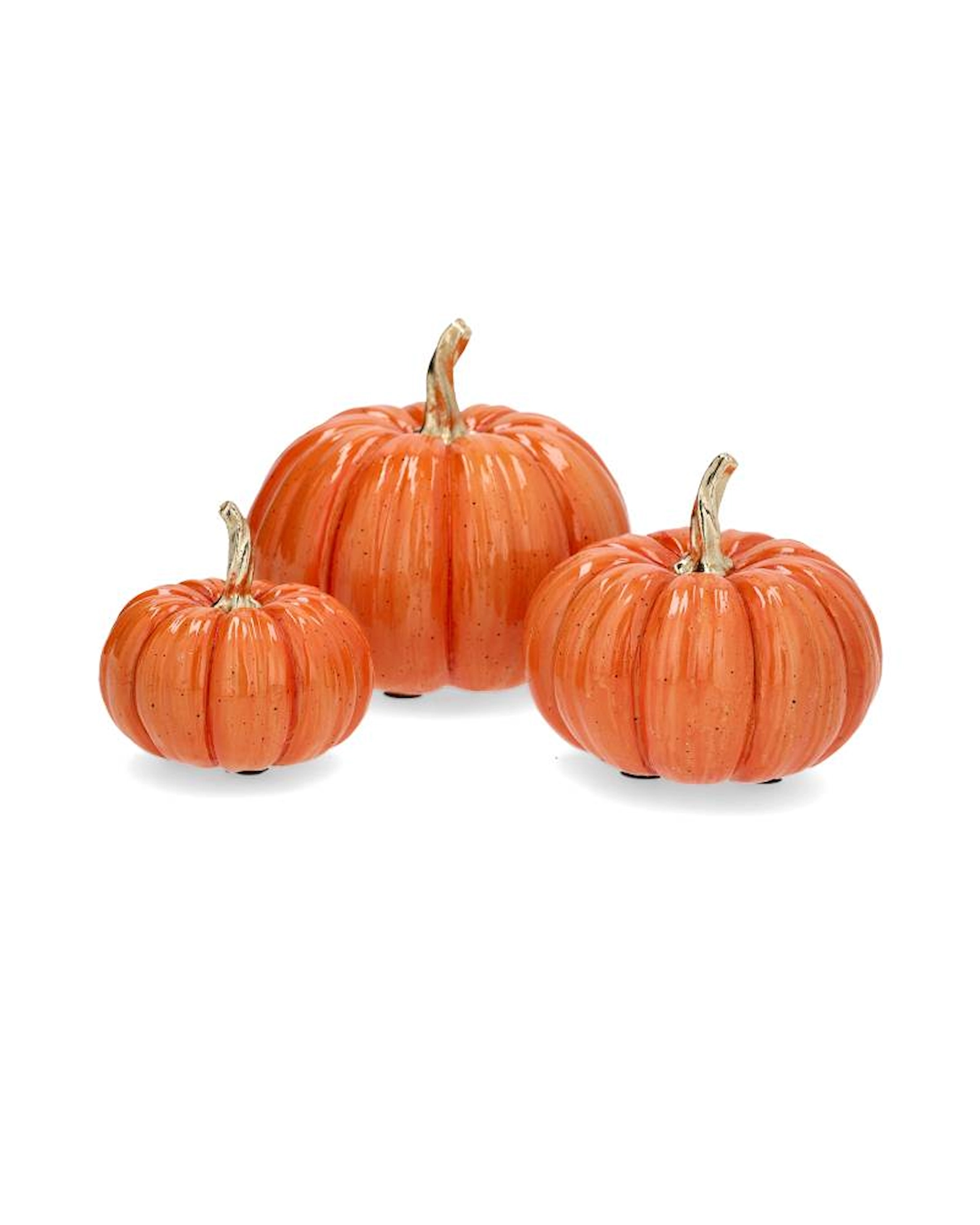 Dekoration Pumpa - Trippel Shine - 16 cm - Orange - 7