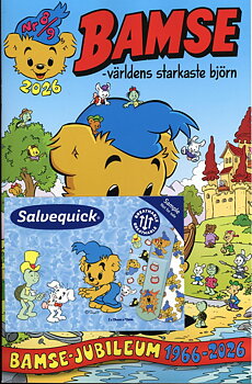 Bamse nr 8/9 2026, Bamse jubileum 1966-2026, Dubbelnummer med plåster på köpet!
