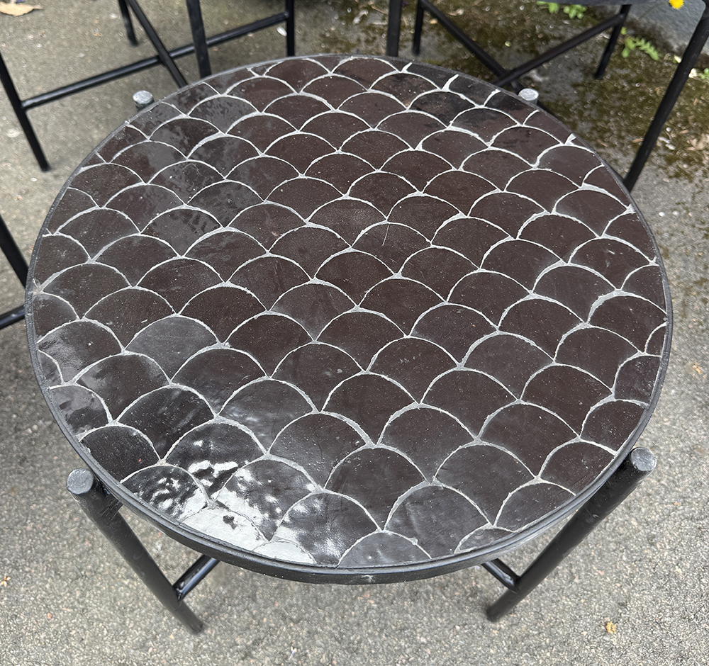 Mosaikbord  - svart 45cm