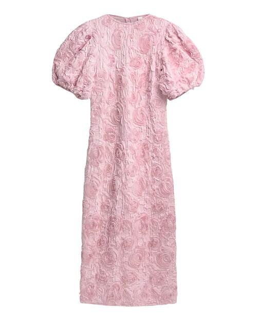 YAS x SYSTRARNA DELÉR Klänning Linnea puffärm ljusrosa spets - 5