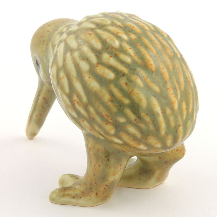 Knud Basse (1960s) Brown/Yellow Rounded Kiwi Bird 10 cm (2)