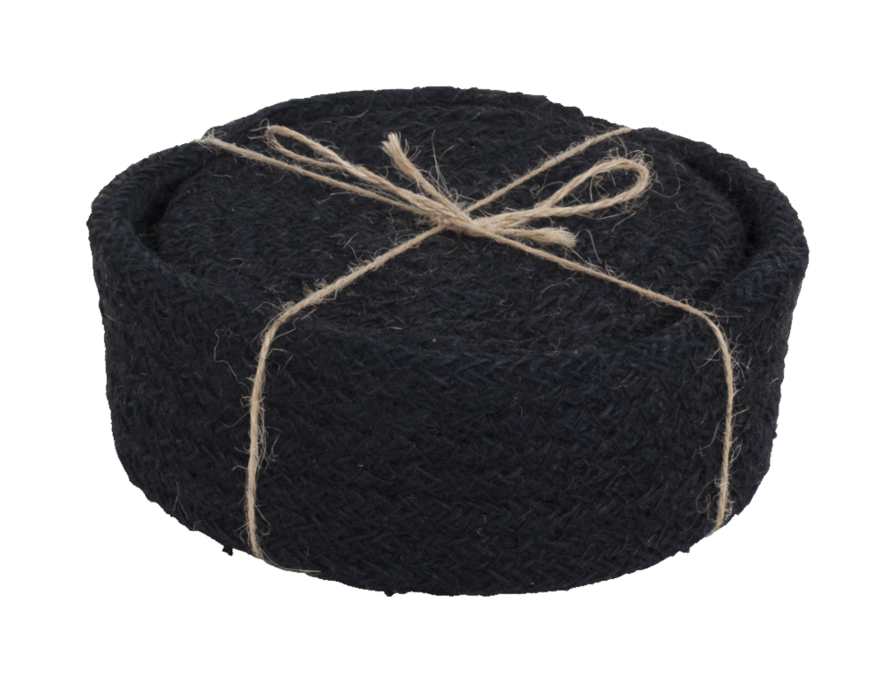 Dixie coaster Ella pure black d10,5cm - 2