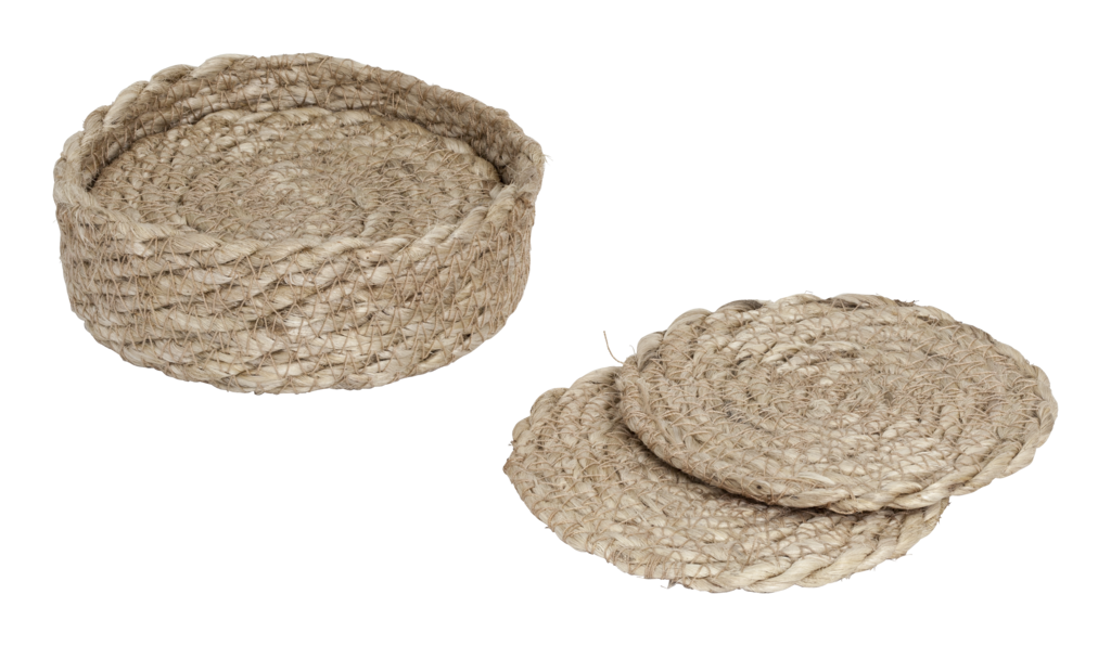 Dixie Glasunderlägg Elin twisted natural grey d10,5cm