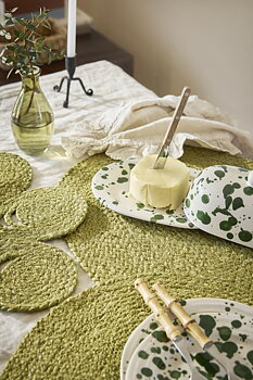 Dixie Bordstablett Elin Anemone Avocado d40cm