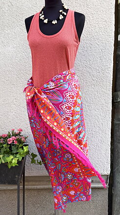 Sarong | fuchsia - med paljetter