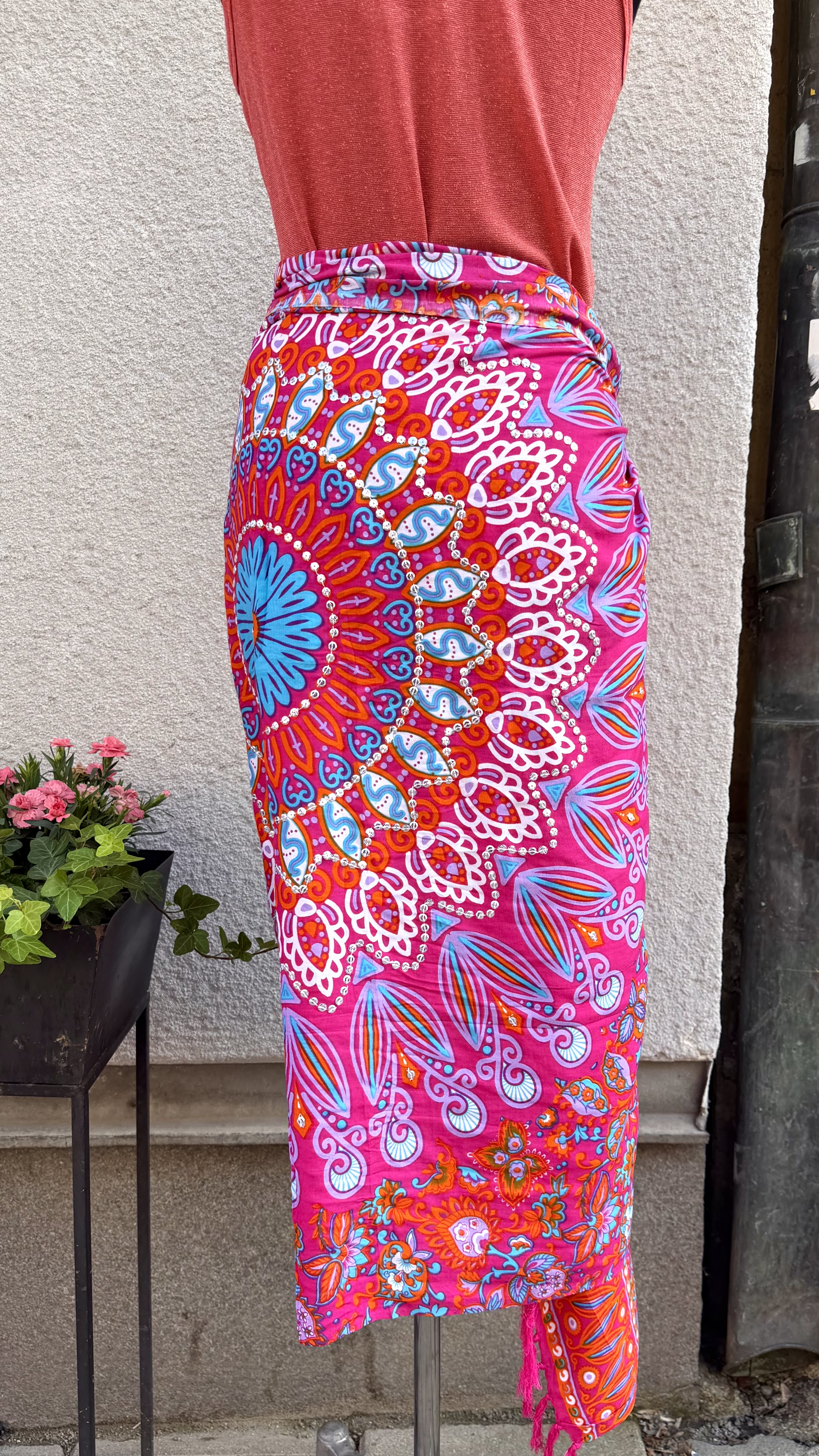 Sarong | fuchsia - med paljetter - 2