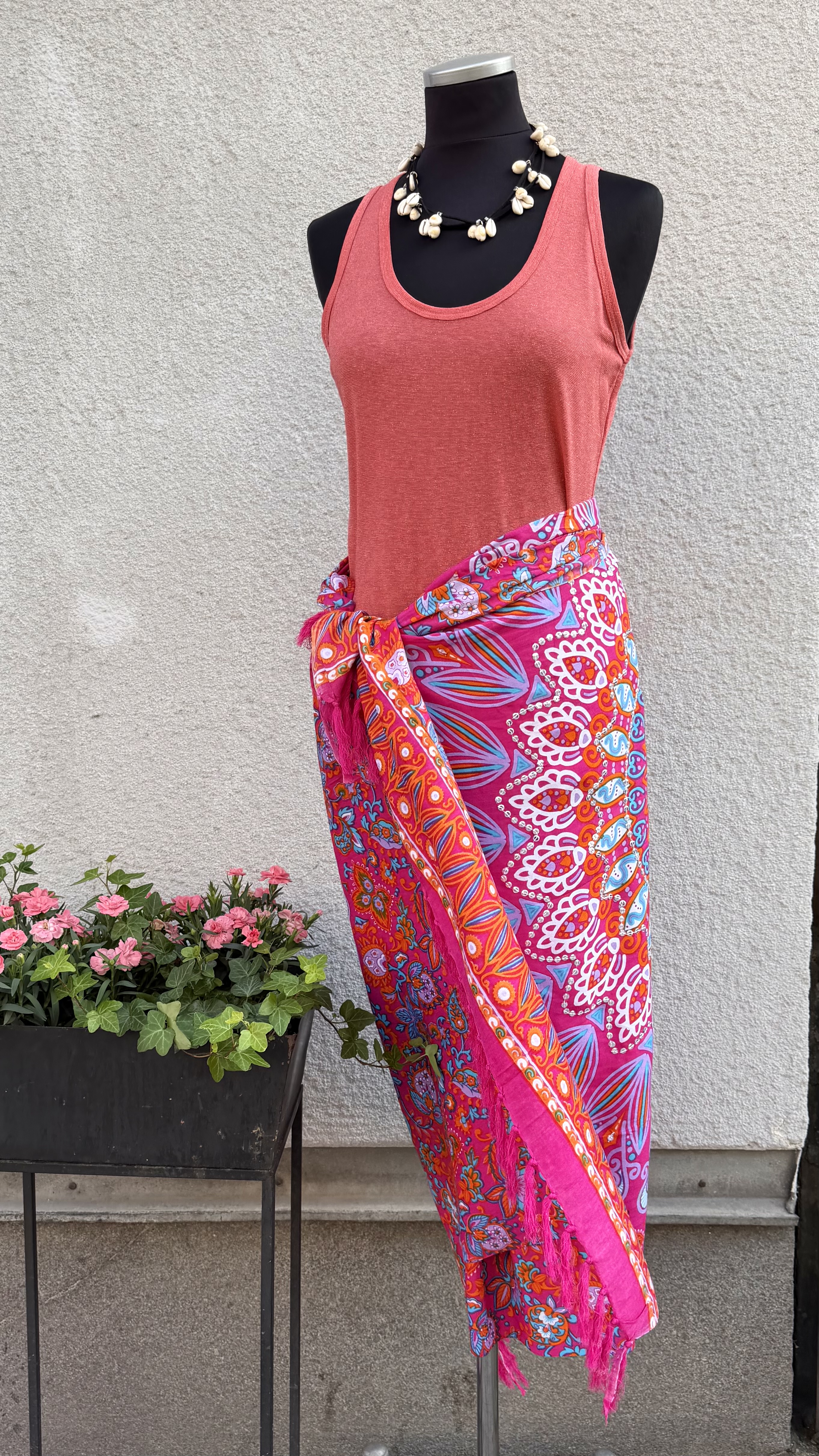 Sarong | fuchsia - med paljetter - 3
