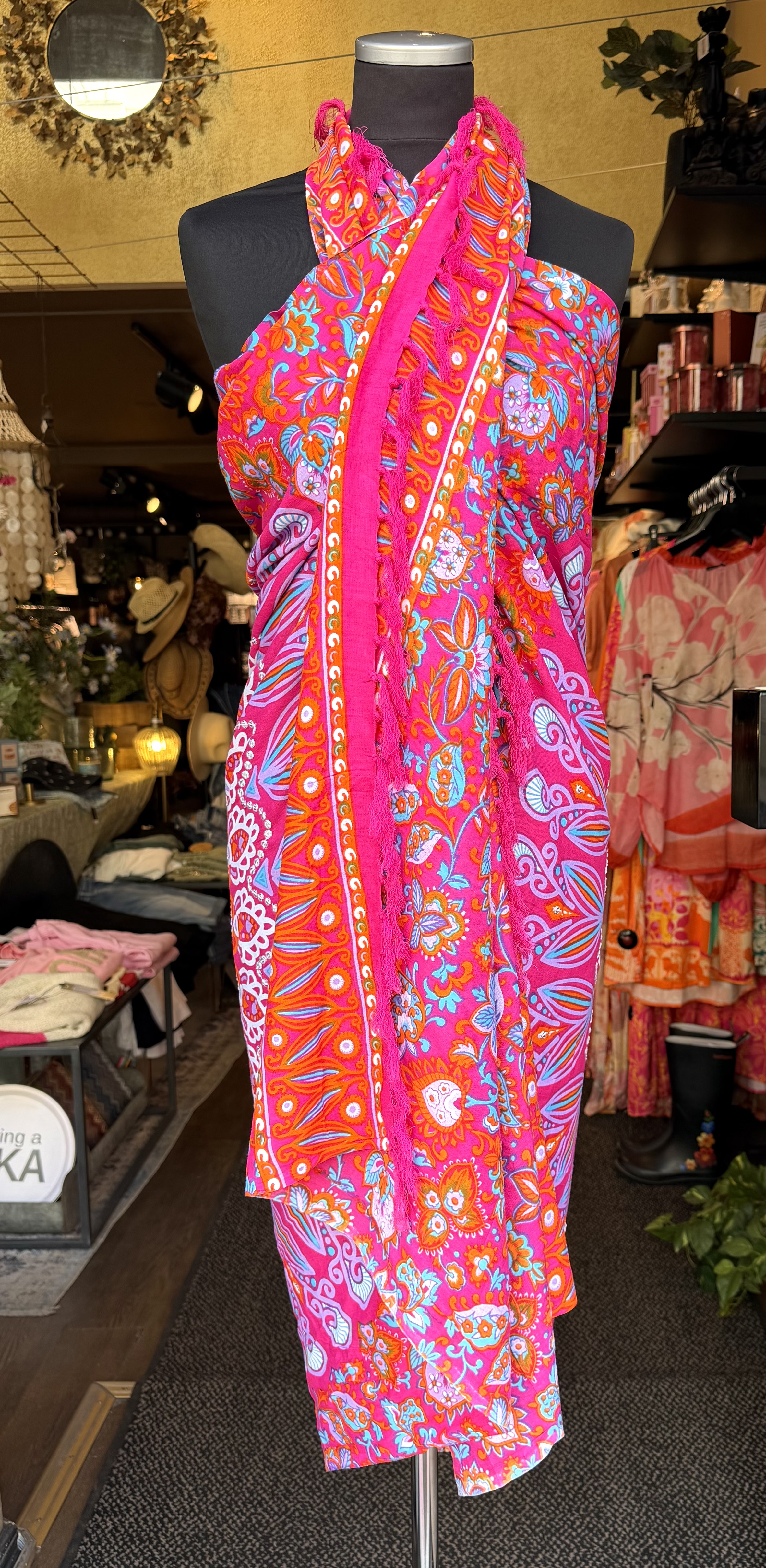 Sarong | fuchsia - med paljetter - 6