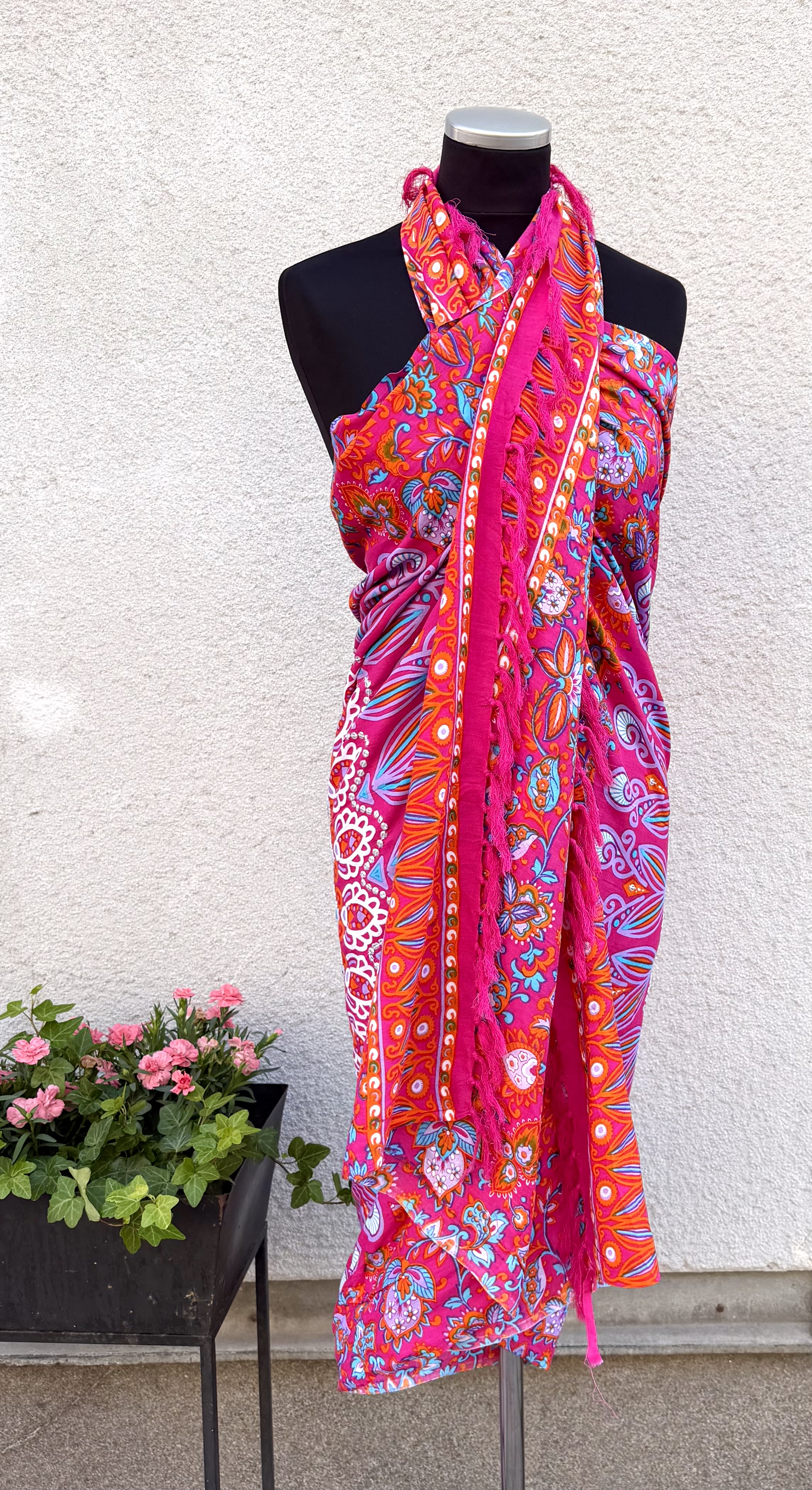 Sarong | fuchsia - med paljetter - 5