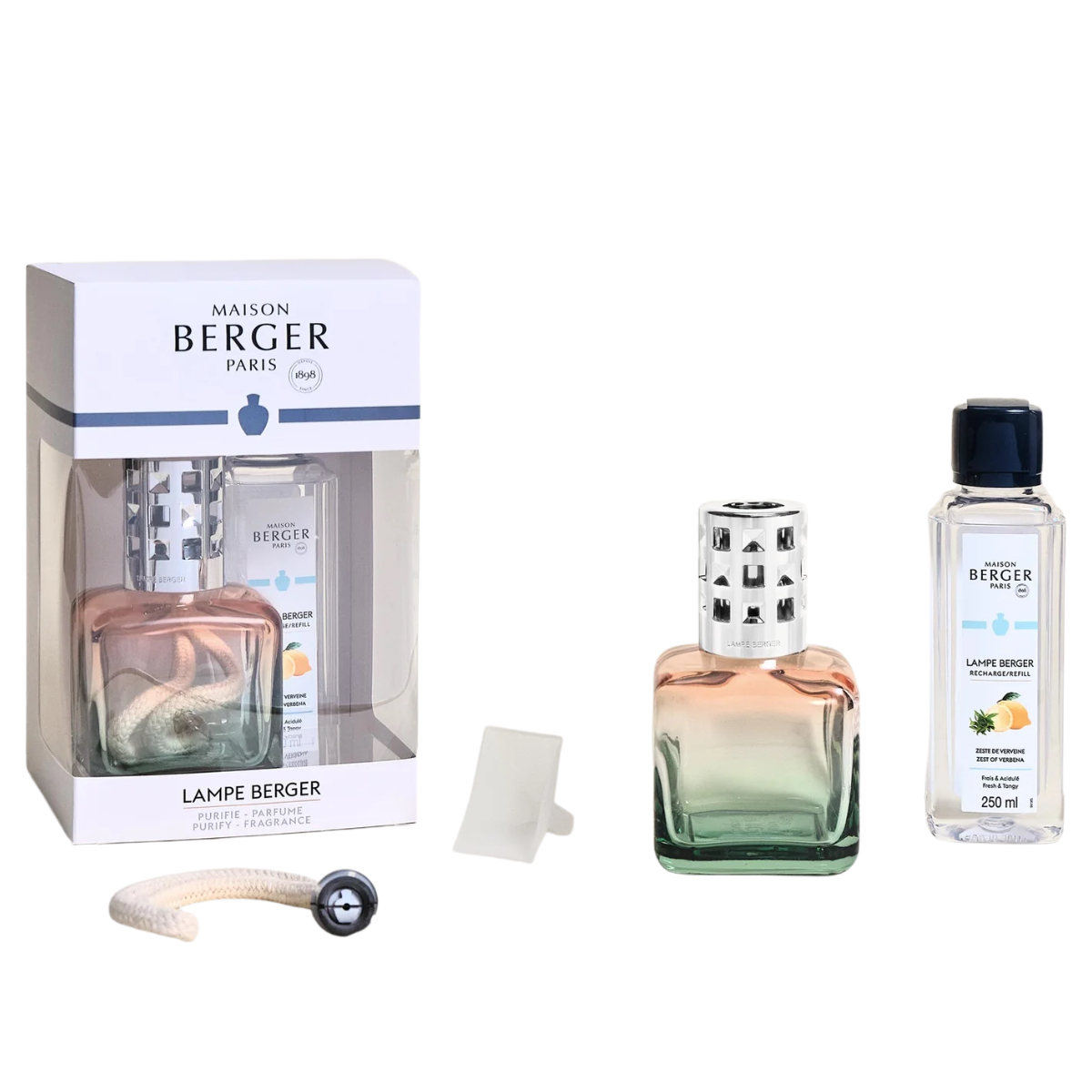 Maison Berger Presentset - Glacon Peach/Green - Doftlampa + 1 st Doft (Zest of Verbena)