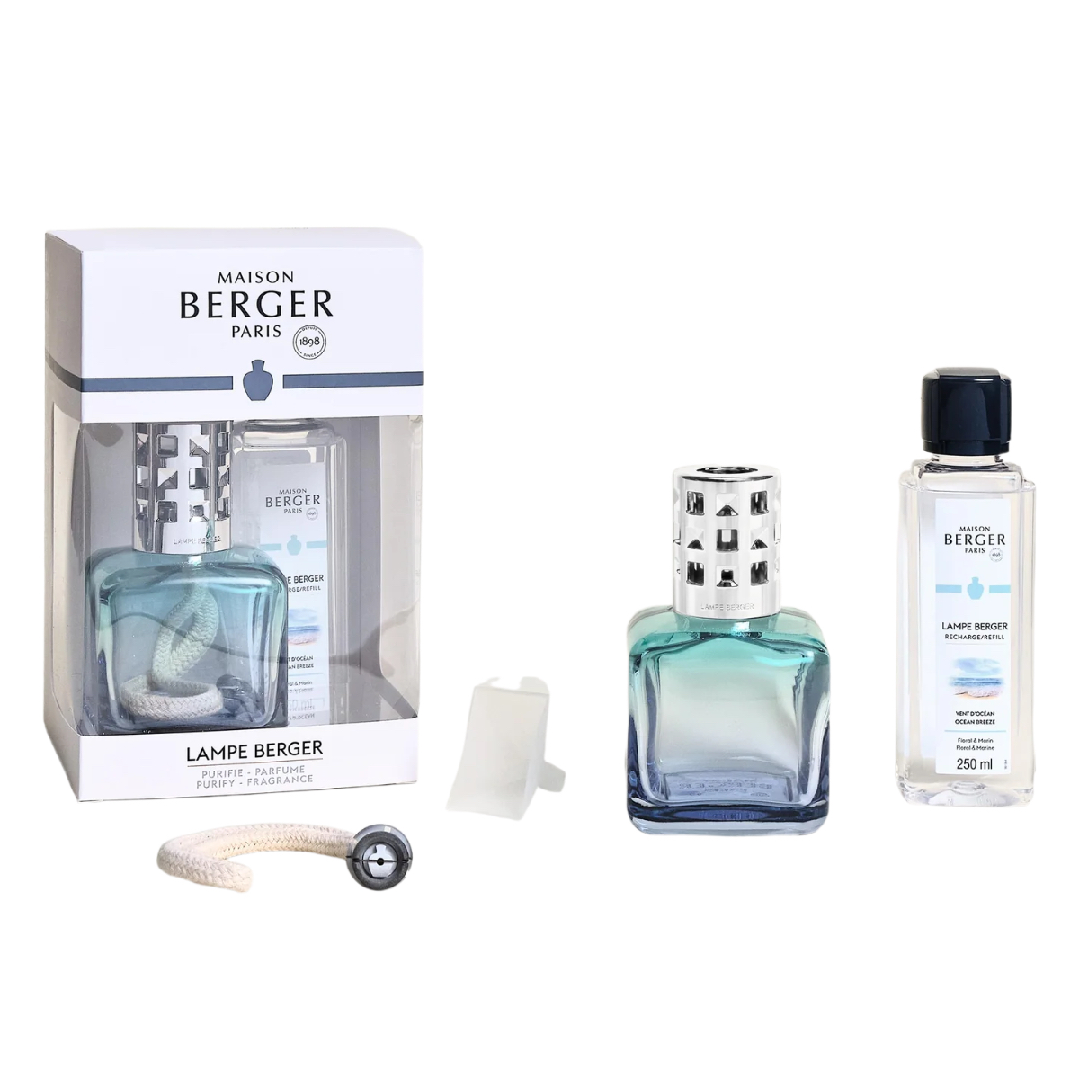 Maison Berger Presentset - Glacon Turquoise/Blue - Doftlampa + 1 st Doft (Ocean Breeze)