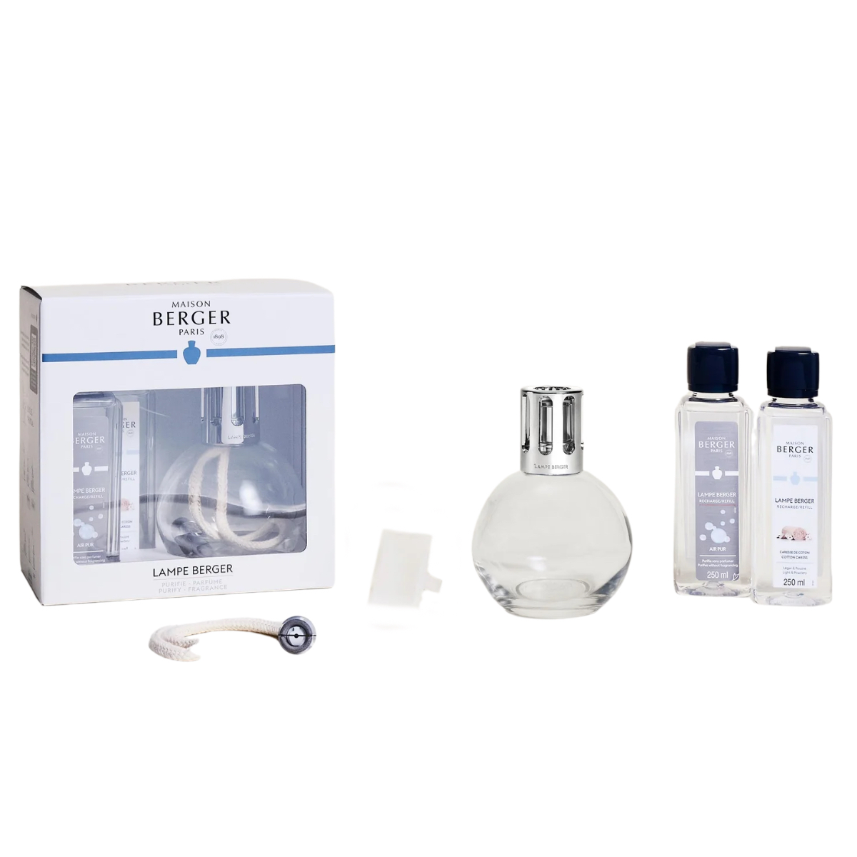 Maison Berger Presentset - Essential Round  - Doftlampa + 2 st Dofter (Air Pur & Cotton Caress)