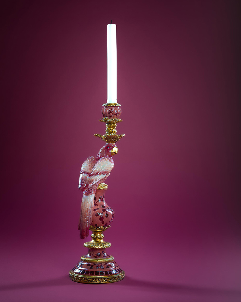 Candlestick Parrot - 40 cm - Red